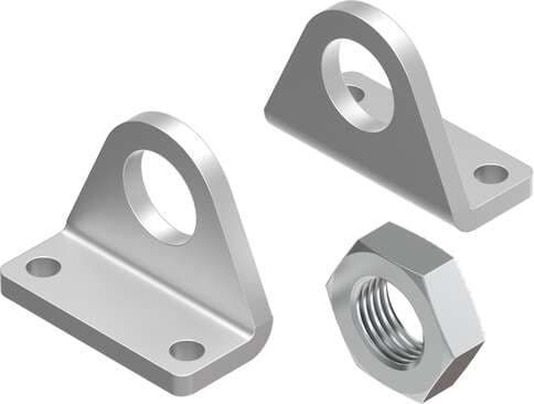 Festo 5126 foot mounting HBN-12/16X2 For cylinders ESNU, DSNU, ESN, DSN, EGZ and sensors. Size: 12/16, Corrosion resistance classification CRC: 1 - Low corrosion stress, Product weight: 107 g, Materials note: (* Free of copper and PTFE, * Conforms to RoHS), Material 5126 on Powermatic Associates