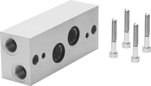 Festo 11304 90° connection plate NAW-1/4-1E-ISO Connections at side. Conforms to standard: ISO 5599-1, Product weight: 360 g, Auxiliary pilot air port 12/14: G1/8, Pneumatic connection, port  2: G1/4, Pneumatic connection, port  4: G1/4 11304 on Powermatic Associates