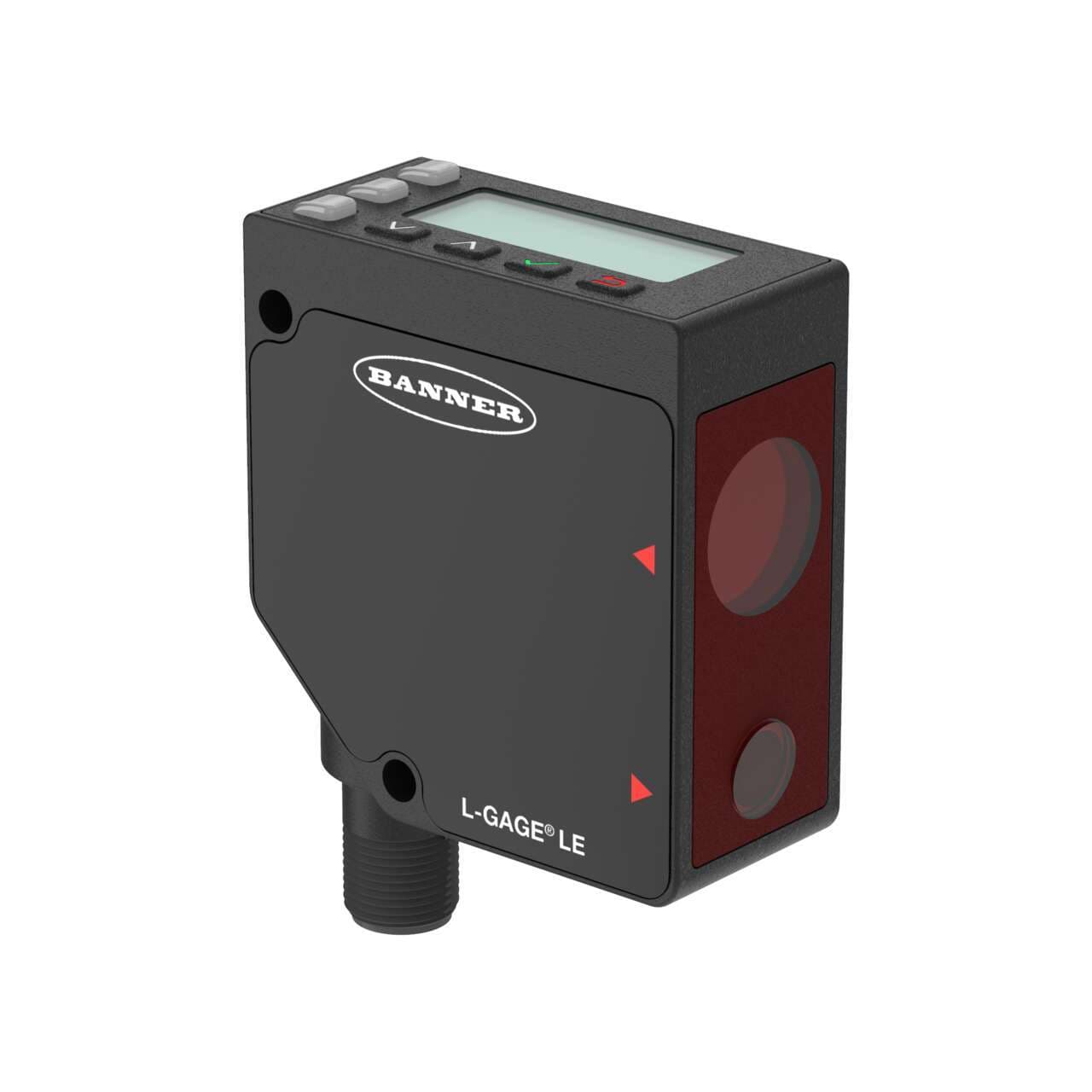 Banner LE550DQ Laser Displacement Sensor; Range: 100-1000 mm; Input: 12-30 V dc; Outputs: Discrete: 2 NPN/PNP Configurable; M12 Integral QD LE550DQ on Powermatic Associates
