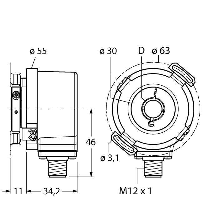 Turck REI-E-114I8E-2B360-H1181 REI-E-114I8E-2B360-H1181 Turck - REI-E-114I8E-2B360-H1181 Incremental Encoder, Efficiency Line REI-E-114I8E-2B360-H1181 on Powermatic Associates
