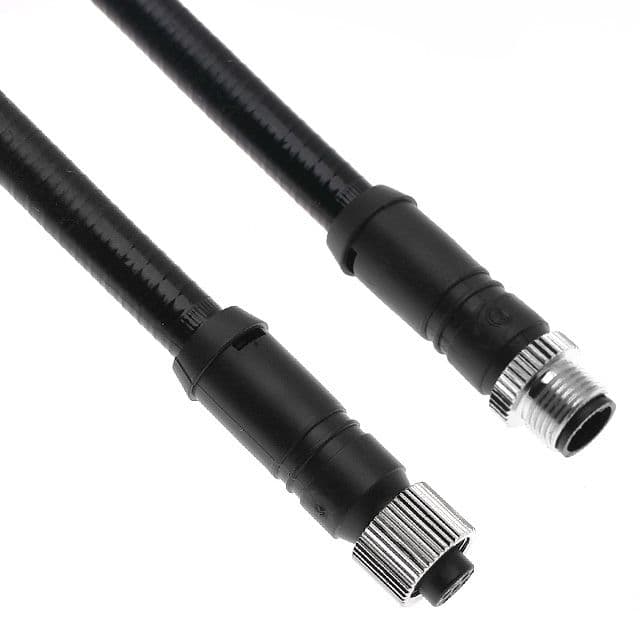 Mencom MDC-5MFP-1M-A03 MDC, Cordset, 5 Pole, Male Straight / Female Straight, 1M, 4A, PVC Covered Stainless Steel with Yellow PVC Cable Inside, Nickel Plated Brass MDC-5MFP-1M-A03 on Powermatic Associates