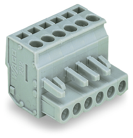 WAGO 232-221/026-000 232-221/026-000 WAGO - 1-conductor female connector, angled; CAGE CLAMP®; 2.5 mm²; Pin spacing 5 mm; 21-pole; 2,50 mm²; gray 232-221/026-000 on Powermatic Associates