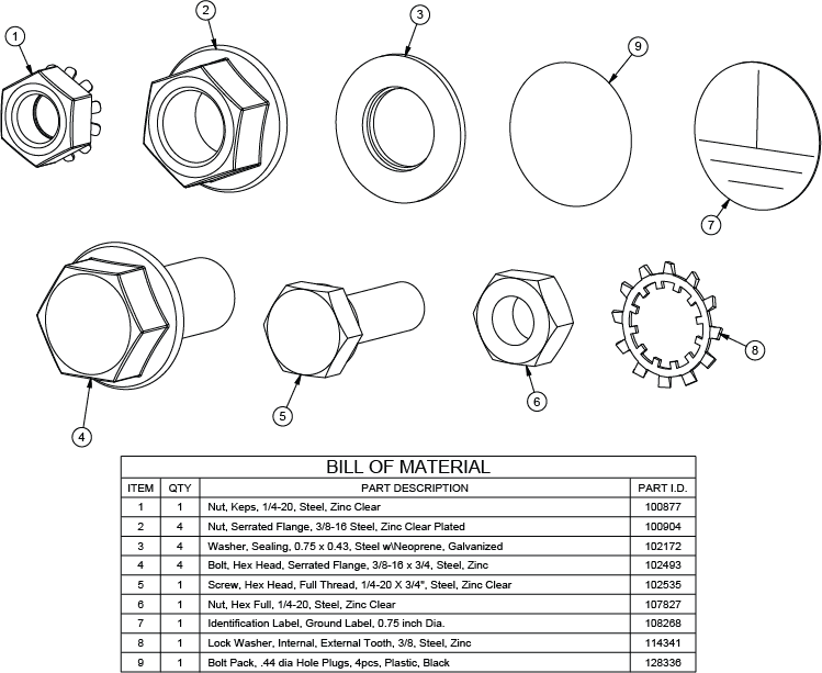 Saginaw Control SCE-122191 Wall Mount Master Bolt Pack, Height:4.00", Width:4.00", Depth:1.00",  SCE-122191 on Powermatic Associates