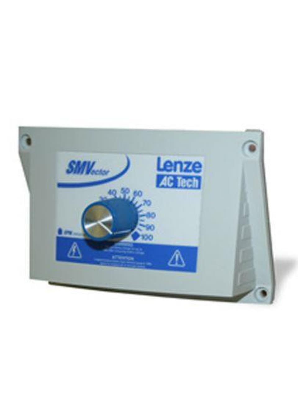 Lenze ESVZXM2 Lenze ESVZXM2 is a NEMA 4X, Terminal Cover with Speed Potentiometer, W = 9.0 or 8.1 in, for SMVector Drives, designed for precise control and adjustment of electrical devices. This component allows for the manual setting of resistance values within a circuit, enabling the modulation of signal levels to achieve desired operational parameters. ESVZXM2 on Powermatic Associates