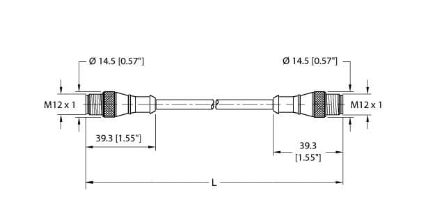 Turck RS 4.4T-1-RS 4.4T RS 4.4T-1-RS 4.4T Turck - RS 4.4T-1-RS 4.4T Actuator and Sensor Cordset, Extension Cable RS 4.4T-1-RS 4.4T on Powermatic Associates