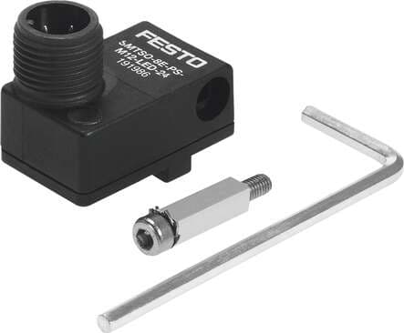 Festo 175825 proximity sensor SMTSO-8E-NS-M12-LED-24 Electric, contactless, NPN, for drives with T-slot, without mounting kit, with M12 plug, welding field resistant design. Design: for T-slot, Authorisation: RCM Mark, CE mark (see declaration of conformity): to EU di 175825 on Powermatic Associates