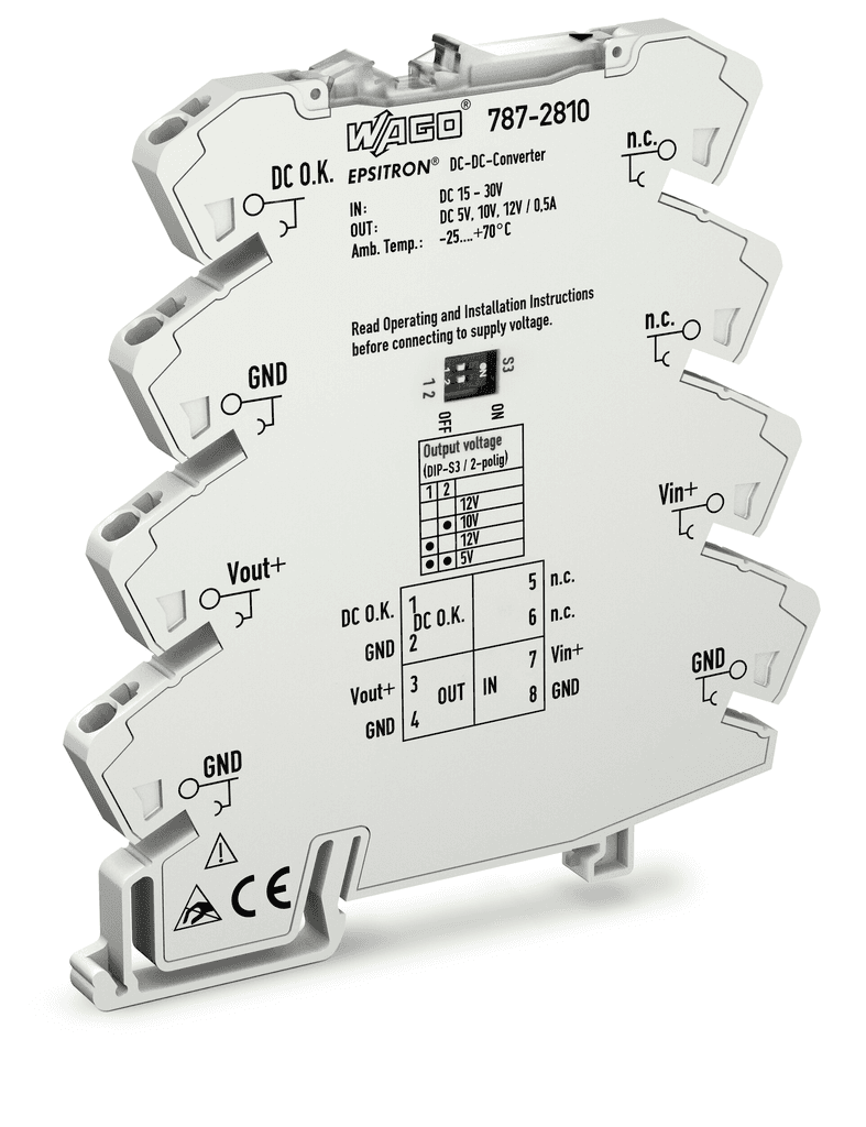 WAGO 787-2810 787-2810 WAGO - DC/DC converter; input voltage 24 VDC; adjustable output voltage 5/10/12 VDC; 0.5 A 787-2810 on Powermatic Associates