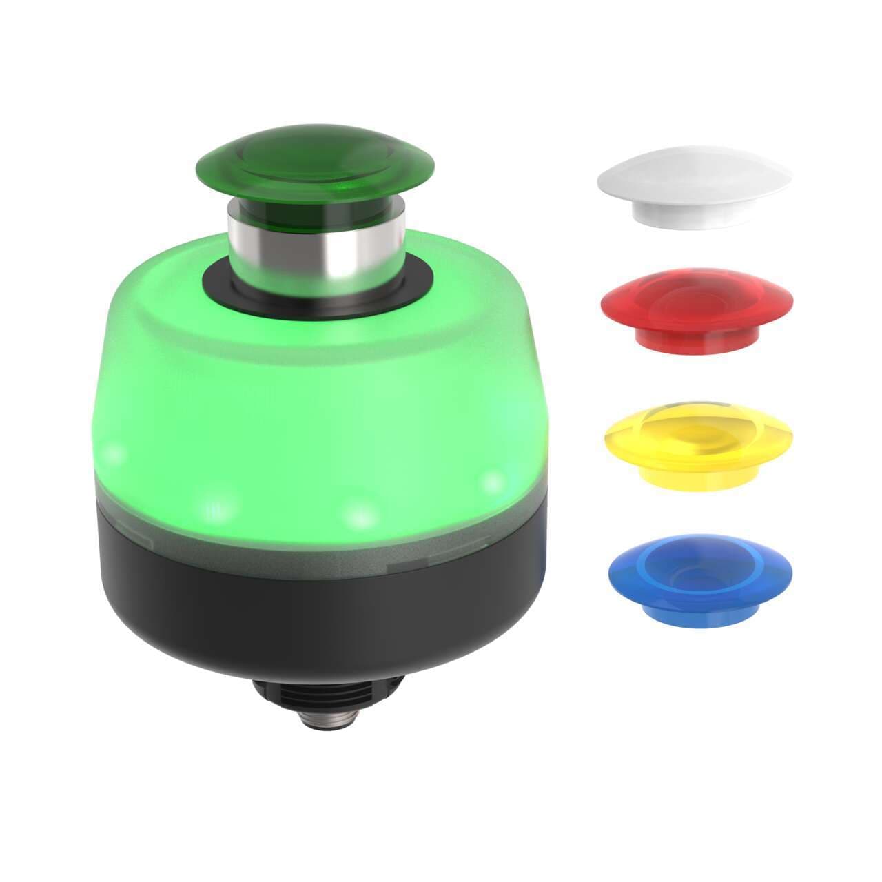 Banner OS80PMMG1GYQ OS80 Operator Station: Push Button, Green; Momentary (Spring Return); 2-Color; Voltage: 12-30 V dc; Housing: Polycarbonate; IP40; Output: PNP 1 NO; Colors: Green Yellow; 5-pin M12 Integral QD OS80PMMG1GYQ on Powermatic Associates