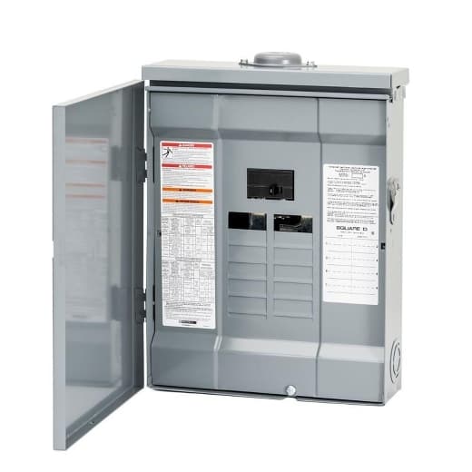Schneider Electric HOM816M100PRB Square D by Schneider Electric HOM816M100PRB is a load center designed for single-phase (1PH) networks, featuring a welded galvannealed steel enclosure and a tin-plated aluminum busbar. It measures H481mm x W375mm x D115mm (H18.94" x W14.76" x D4.53") and offers 8 spaces for accommodating up to 16 single pole circuits or 8 tandem breakers. This load center is equipped with lugs for connection, operates at a rated current of 100A, and supports a rated voltage of 120Vac/240Vac. It is protected to a NEMA 3R degree, ensuring suitability for certain outdoor applications. HOM816M100PRB on Powermatic Associates