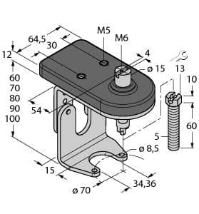Turck BTS-DSU35-ZF07-M5 BTS-DSU35-ZF07-M5 Turck - BTS-DSU35-ZF07-M5 Accessories, Mounting kit for manual valves BTS-DSU35-ZF07-M5 on Powermatic Associates