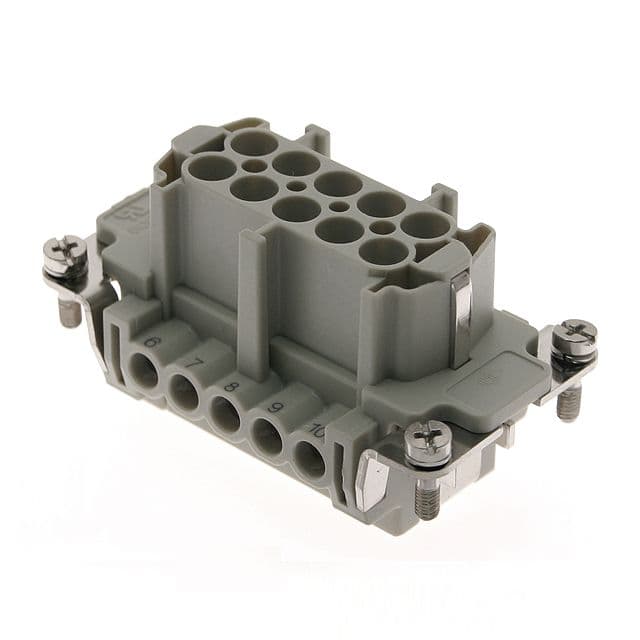 Mencom CNEF-10TX Standard, CNE series, Female Rectangular Insert, size 57.27, 10 pin, 16 amp, Screw, w/o pressure plate CNEF-10TX on Powermatic Associates