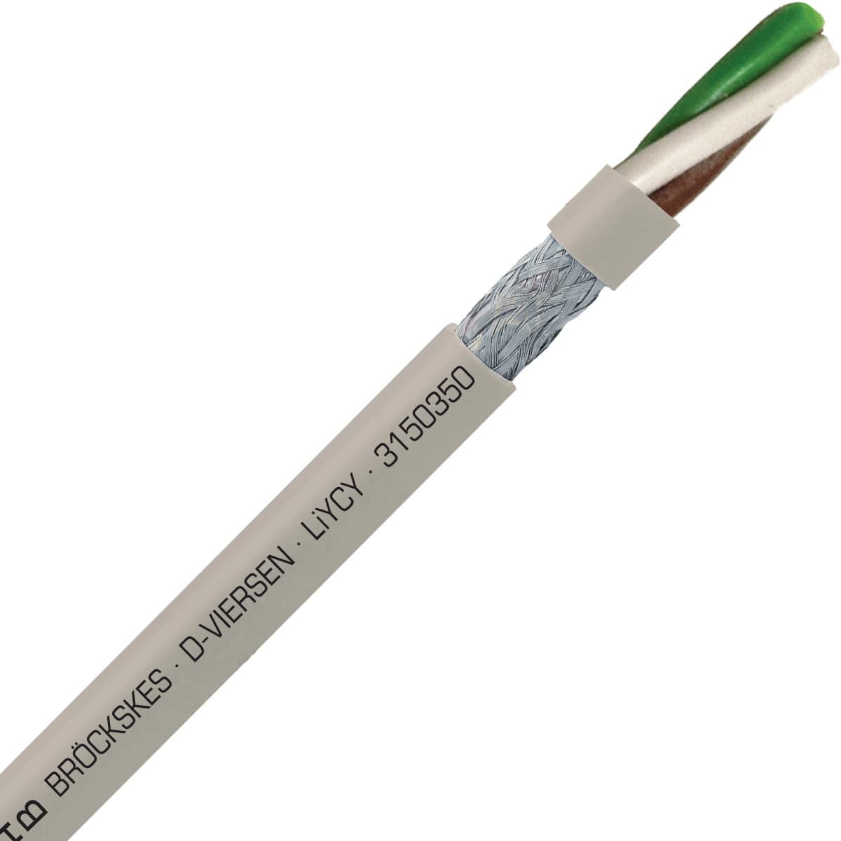 SAB 3150350 LiYCY - 20 AWG/3c, shielded multi-conductor signal and control PVC cable with DIN color code 3150350 on Powermatic Associates