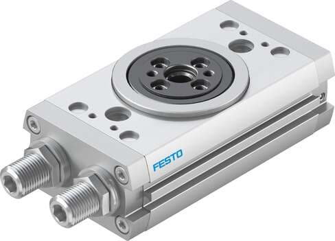Festo 1359980 semi-rotary drive DRRD-25-180-FH-PA Size: 25, Cushioning angle: 33 deg, Setting range of swivel angle on both sides: +10 /-100 deg, Swivel angle: 180 deg, Cushioning: P: Flexible cushioning rings/plates at both ends 1359980 on Powermatic Associates