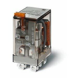 Finder 56.32.8.120.0030 Finder 56.32.8.120.0030 is a relay with a connection type of Fast-on 187, designed to handle rated currents of 12A at 250Vac (AC-1) and 12A at 30Vdc (DC-1), with lower current ratings of 0.5A at 110Vdc and 0.25A at 220Vdc for Normally Open (NO) auxiliary contacts. It operates with a supply voltage of 2C/O / DPDT (Double Pole Double Throw), and is suitable for ambient air temperatures ranging from -40 to +70 degrees Celsius for both operation and storage. The relay supports a communication protocol of type C and offers protection functions at 250Vac, with a control voltage (AC) of 4 kV. It is rated for an active power of 2 poles, with a color coding for 120Vac (50Hz/60Hz) operations. The design includes plug-in residual current sensitivity, and it is capable of 100,000 operations for Normally Closed (NC) circuits, with a material composition of AgNi (Silver Nickel) for durability, supporting up to 20,000,000 operations. 56.32.8.120.0030 on Powermatic Associates