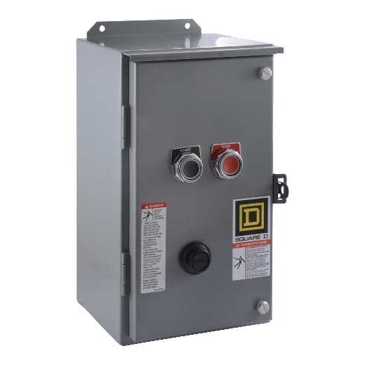 Schneider Electric 8536SDA1V03A NEMA Motor Starter, Type S, nonreversing, Size 2, 45A, 25 HP at 460 VAC, 5 kA SCCR, 3 phase, 3 pole, melting alloy, 240 VAC coil, NEMA 12 8536SDA1V03A on Powermatic Associates