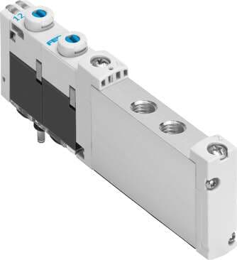 Festo 573398 solenoid valve VUVG-S10-T32C-AZT-M7-1T1L Valve function: 2x3/2 closed, monostable, Type of actuation: electrical, Valve size: 10 mm, Standard nominal flow rate: 160 l/min, Operating pressure: 1,5 - 10 bar 573398 on Powermatic Associates