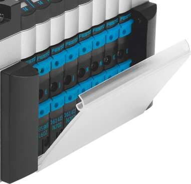 Festo 194071 inscription label holder CPV10-VI-ST-T-7 For valve terminal CPV. Corrosion resistance classification CRC: 2 - Moderate corrosion stress, Materials note: (* Free of copper and PTFE, * Conforms to RoHS), Material screen: PVC 194071 on Powermatic Associates