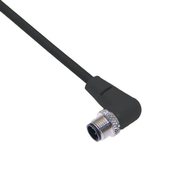 Mencom MDCPM-12MP-2M-R-B MDC, Cordset, Shielded Cable, Not shielded to coupling nut,12 Pole, Male Right Angle, 2M, 2A, Black, PUR, Nickel Plated Brass MDCPM-12MP-2M-R-B on Powermatic Associates