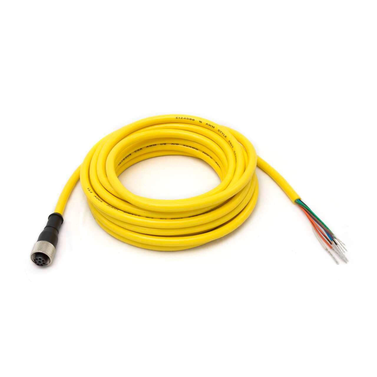 Banner QDE-850D Cordset: Single Ended M12; 8-pin Straight Female; 15.24 m 8x22 Yellow PVC Jacket; Nickel-Plated Brass Coupling Nut QDE-850D on Powermatic Associates
