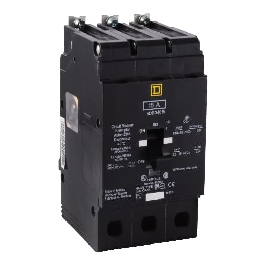 Schneider Electric EGB34020CA E-Frame Brkr 20A, 3P, 480Y/277V, 35/65kA, Bolt-on Mnt EGB34020CA on Powermatic Associates