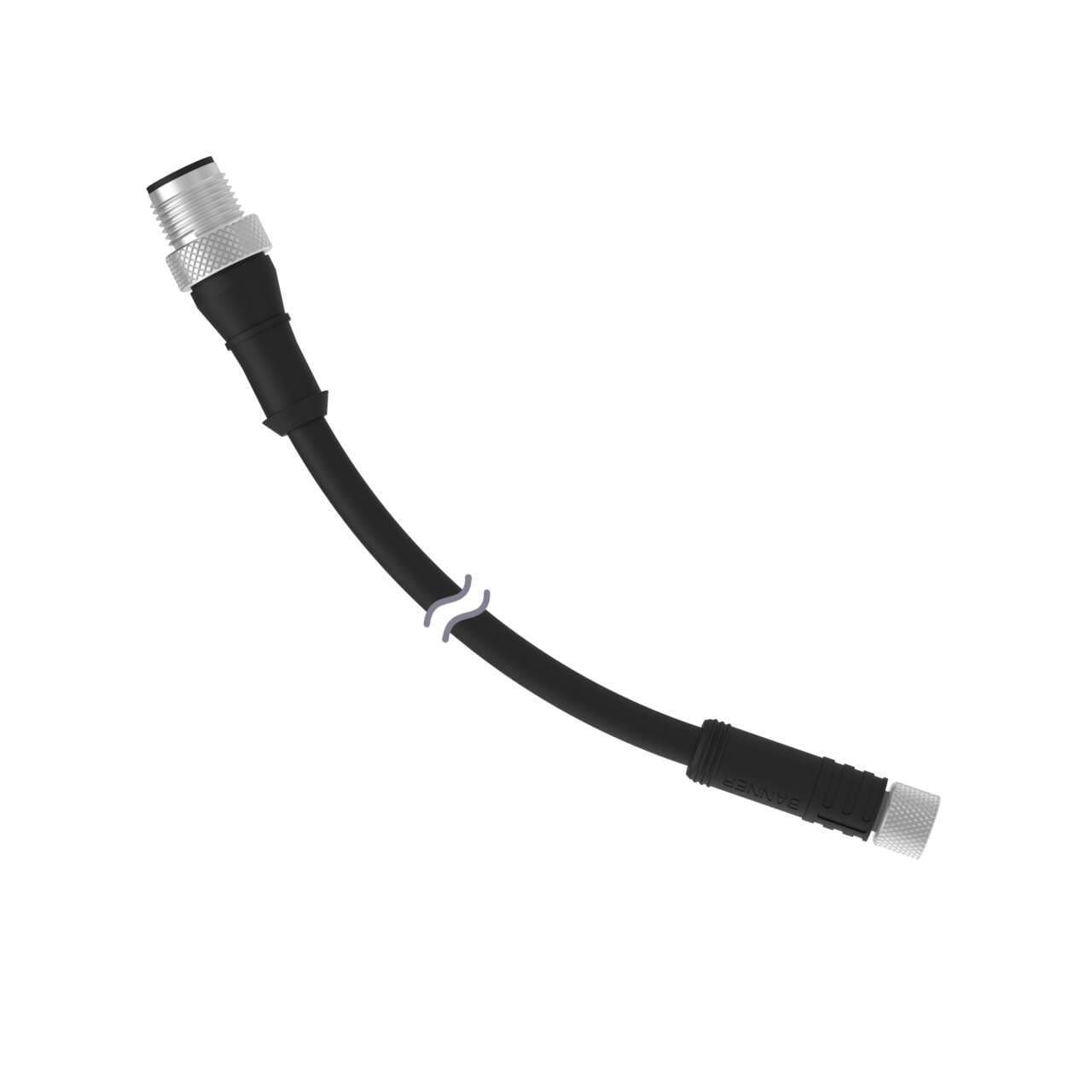 Banner PKG4M-410-MQDEC-19862 Cordset: Double Ended M8 to M12; 4-pin Straight Female; 4-pin Straight Male; 3 m 3x24 Black PUR Jacket; Nickel-Plated Brass Coupling Nuts PKG4M-410-MQDEC-19862 on Powermatic Associates