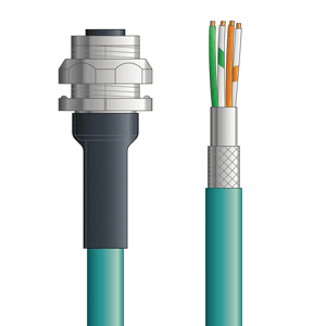 Lapp C5E011S02 C5E011S02 - LAPP ETHERLINE® Industrial Cordsets 26 AWG / 4 pair CAT5e - Teal Polyurethane (PUR) - M12 Female Bulkhead / Wire Leads connectors - 2m C5E011S02 on Powermatic Associates