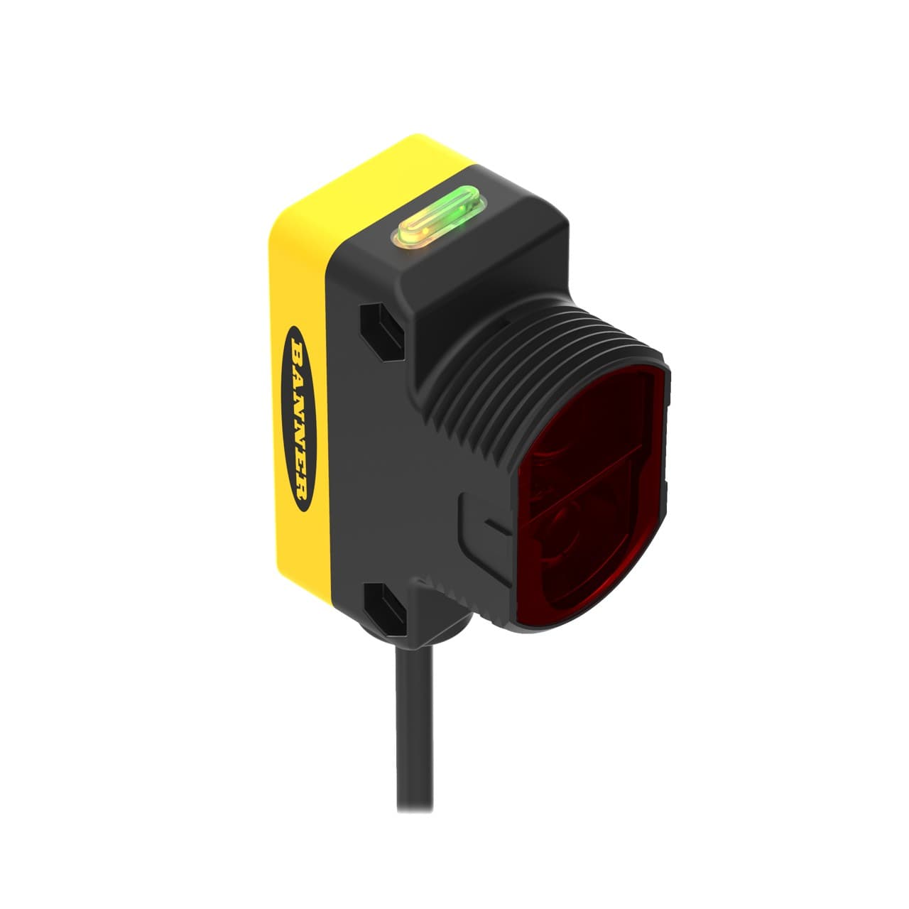Banner QS30FF400 W/30 Banner Engineering QS30FF400 W/30 is a fixed-field photo-electric sensor designed for precise detection tasks. It features an M30 threaded mount for secure installation and operates within an ambient air temperature range of -20 to +70°C. This sensor is equipped with a background suppression system and comes pre-wired with a 30ft / 9m cable that terminates with bare end flying leads, facilitating easy integration into various setups. Part of the QS30 DC voltage series, it offers a degree of protection rated at IP67 NEMA 6, ensuring durability in harsh environments. The sensor operates on a supply voltage of 10Vdc-30Vdc, with 12Vdc / 24Vdc as nominal values. Its rectangular shape is constructed from a thermoplastic housing with an acrylic lens, and it can detect objects up to 400mm away. The QS30FF400 W/30 emits visible red light and supports both Light-ON and Dark-ON operating modes. It features a single digital output (PNP/NPN transistor) and boasts a quick response time of 2ms / 0.002 s. QS30FF400 W/30 on Powermatic Associates