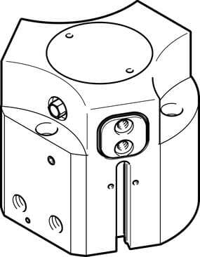 Festo 1163045 three-point gripper HGDD-50-A-G2 With gripping force backup when closing...-G2. Size: 50, Stroke per gripper jaw: 8 mm, Max. replacement accuracy: <: 0,2 mm, Max. angular gripper jaw backlash ax,ay: <: 0,1 deg, Max. gripper jaw backlash Sz: <: 0,05 mm 1163045 on Powermatic Associates