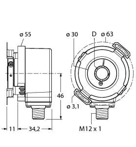 Turck REI-E-114I12E-2B5000-H1181 REI-E-114I12E-2B5000-H1181 Turck - REI-E-114I12E-2B5000-H1181 Incremental Encoder, Efficiency Line REI-E-114I12E-2B5000-H1181 on Powermatic Associates