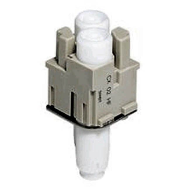 Mencom CX-02HF Mixo series, Female Rectangular Insert, 2 pin, 5000V, 16 amp, Crimp CX-02HF on Powermatic Associates