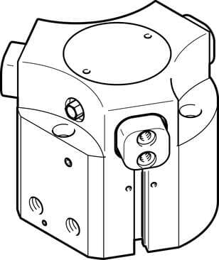 Festo 1163044 three-point gripper HGDD-50-A-G1 With gripping force backup when opening ...-G1. Size: 50, Stroke per gripper jaw: 8 mm, Max. replacement accuracy: <: 0,2 mm, Max. angular gripper jaw backlash ax,ay: <: 0,1 deg, Max. gripper jaw backlash Sz: <: 0,05 mm 1163044 on Powermatic Associates