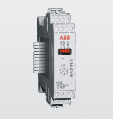 ABB Control 2100418 ABB 2100418 TFIO module, configurable 8-point analog
input module. Each point can be configured as a 0 to 10 V
voltage input or a 0 to 20 mA current input. 2100418 on Powermatic Associates