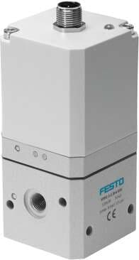 Festo 539639 proportional pressure regulator VPPE-3-1/8-6-010 Pressure regulation with electrical setpoint specification, suitable for block mounting Nominal diameter, pressurisation: 5 mm, Nominal diameter, exhaust: 2,5 mm, Type of actuation: electrical, Sealing prin 539639 on Powermatic Associates