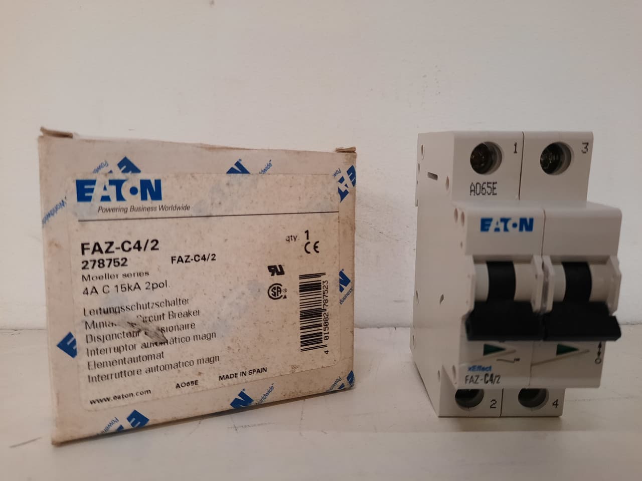 Eaton FAZ-C4/2 Eaton FAZ supplementary protector,UL 1077 Industrial miniature circuit breaker - supplementary protector,Medium levels of inrush current are expected,4 A,15 kAIC,Two-pole,5-10X /n,50-60 Hz,Standard terminals,C Curve FAZ-C4/2 on Powermatic Associates