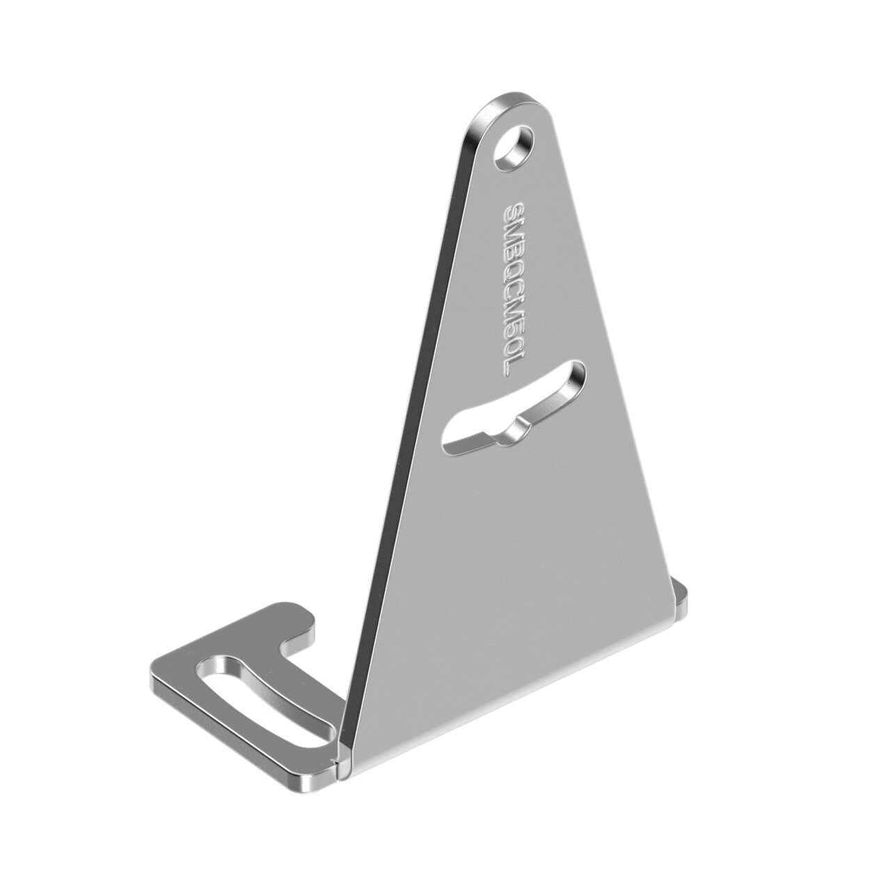 Banner SMBQCM50L Bracket: Stainless Steel Right-Angle; 14-ga Stainless Steel; Clearance for M4 (no 8) Hardware; +/- 12 Degree Tilt Adjustment; Includes Hardware Packet 207986 SMBQCM50L on Powermatic Associates