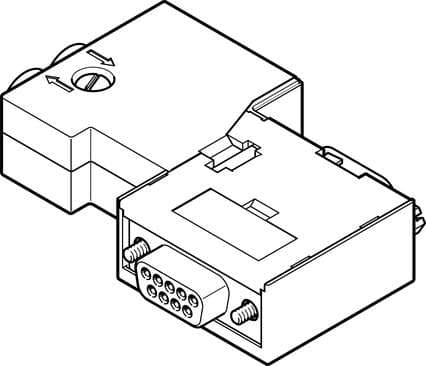 Festo 574588 plug NECU-S1W9-C2-ACO Mounting type: 4-40 UNC-2B, Fieldbus interface: Sub-D, 9-pin, socket, Electrical connection 1: Socket, sub-D, 9-pin, Electrical connection 2: Screw terminal, can be screened, Baud rate: 1 Mbit/s 574588 on Powermatic Associates