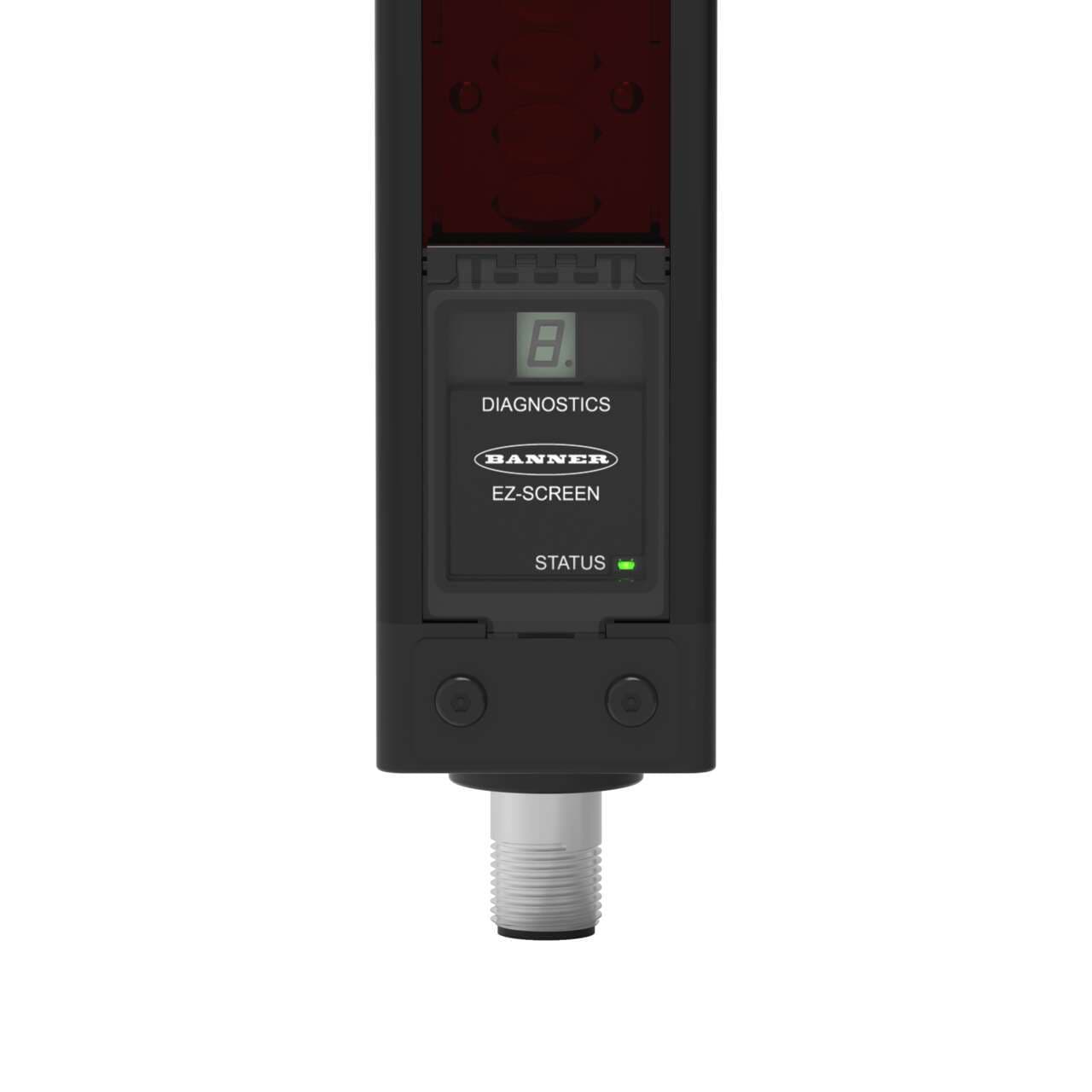 Banner SLSP30-1200Q88 EZ-SCREEN Pair; Resolution: 30 mm; Range: 18 m (60 ft); Defined Area: 1200 mm (47.2 in); Housing Length: 1270 mm (50.0 in); Connection: 8-pin M12 Connectors; Emitter: No test Input SLSP30-1200Q88 on Powermatic Associates