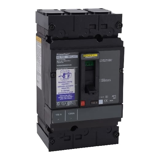 Schneider Electric HGN36150ABSOHJ00 PowerPact H Circuit Breaker,ThermMagn,150A,3P,600V,18kA,Aux Switch,Shunt Trip HGN36150ABSOHJ00 on Powermatic Associates