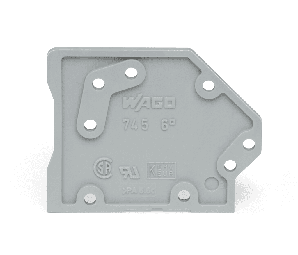 WAGO 745-300 745-300 WAGO - End plate; snap-fit type; 1.6 mm thick; gray 745-300 on Powermatic Associates