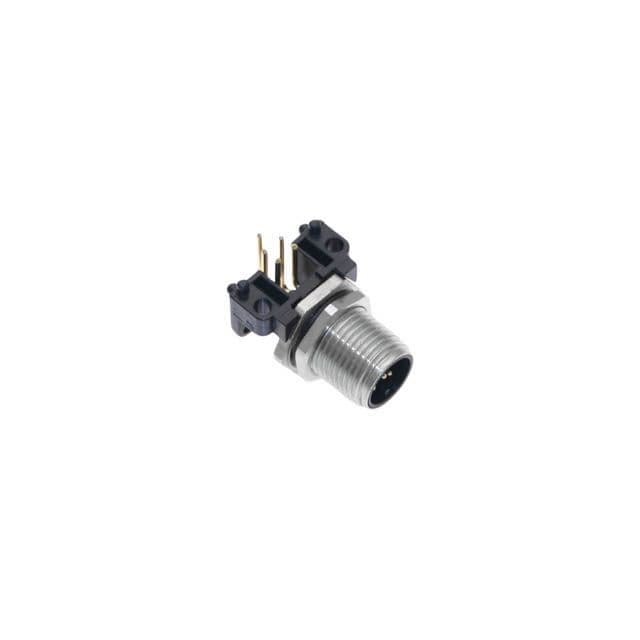 Mencom MDE45M-4MR-PCB-R Ethernet, Receptacle, Shielded, 4 Pole, M12 D-Coded Male Right Angle, 4A, PCB, Nickel Plated Brass MDE45M-4MR-PCB-R on Powermatic Associates