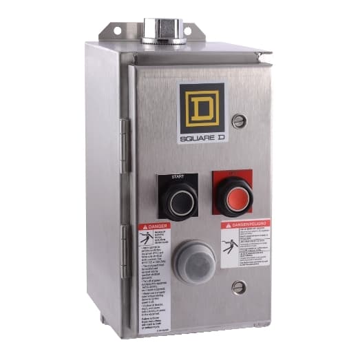 Schneider Electric 8536SBW12V03A Non-Reversing Starter Size 0, 3-Pole, Melting Alloy Overload, NEMA 4/4X +Options 8536SBW12V03A on Powermatic Associates
