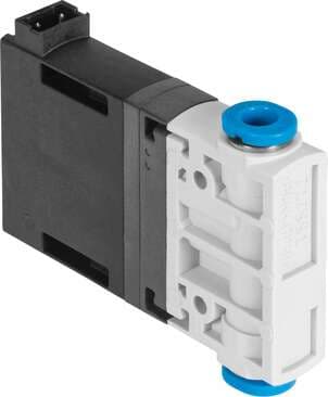 Festo 567793 solenoid valve MHJ9-QS-6-HF/LP Valve function: 2/2 closed, monostable, Type of actuation: electrical, Width: 9 mm, Standard nominal flow rate: 160 l/min, Operating pressure: 0,5 - 4 bar 567793 on Powermatic Associates