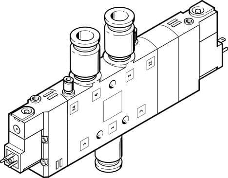 Festo 170352 solenoid valve CPE24-M3H-5/3ES-QS-12 High component density Valve function: 5/3 exhausted, Type of actuation: electrical, Width: 24 mm, Standard nominal flow rate: 1600 l/min, Operating pressure: -0,9 - 10 bar 170352 on Powermatic Associates
