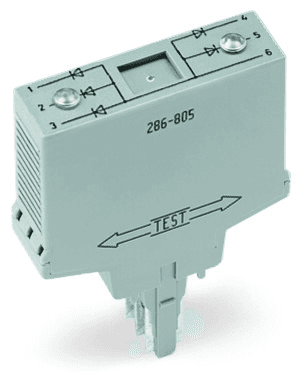 WAGO 286-807 286-807 WAGO - Component module with diode; with 7 pcs; Diode 1N4007; with common anode; gray 286-807 on Powermatic Associates