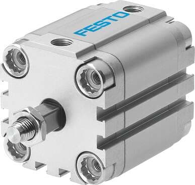 Festo 156797 compact cylinder ADVULQ-32-80-A-P-A For proximity sensing. Secured against rotation by means of square piston rod. Stroke: 80 mm, Piston diameter: 32 mm, Cushioning: P: Flexible cushioning rings/plates at both ends, Assembly position: Any, Mode of operati 156797 on Powermatic Associates