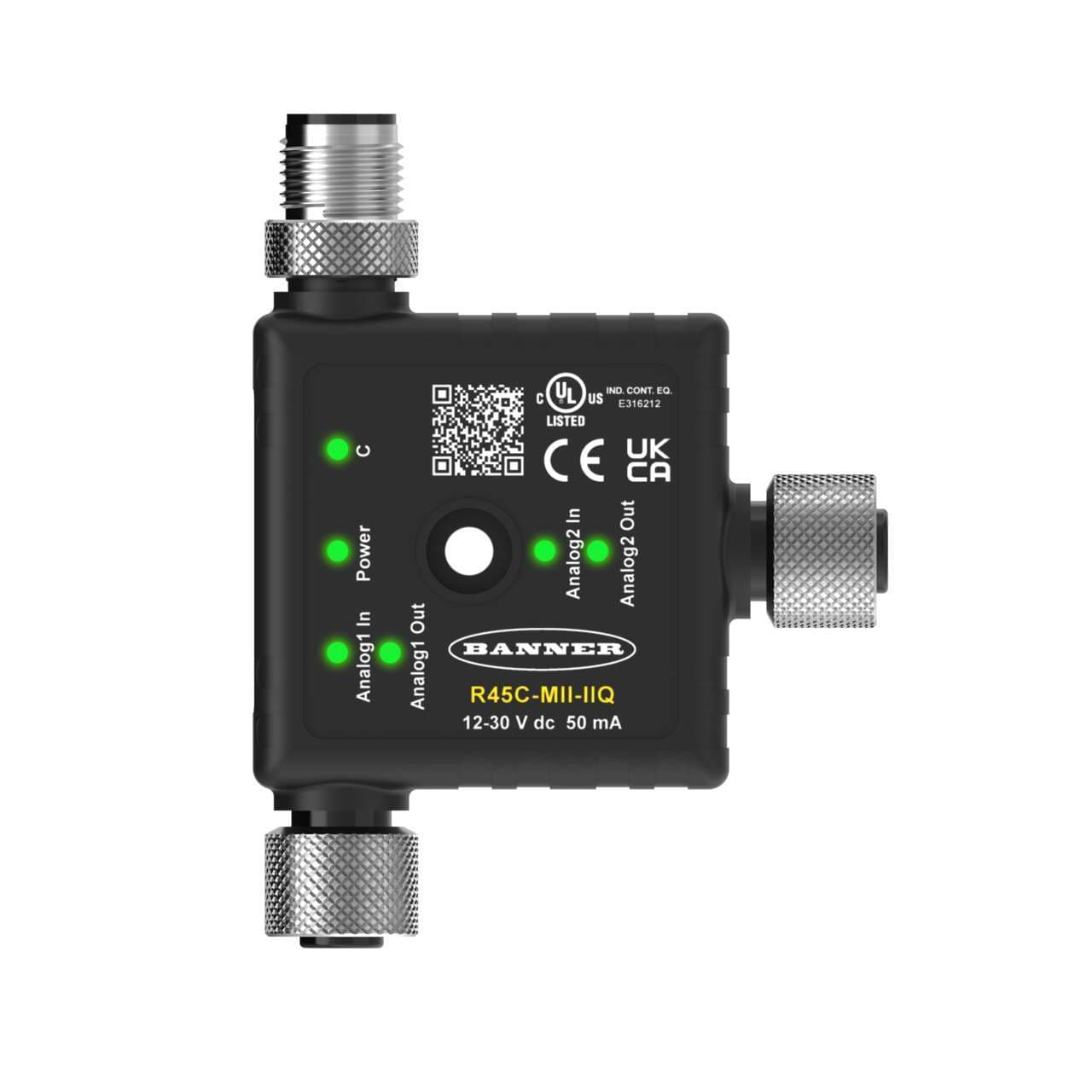 Banner R45C-MII-IIQ Banner R45C-MII-IIQ - R45C Series Converter; Modbus Communications; Dual Analog In and Out (Current); 4-pin M12 Integral QD R45C-MII-IIQ on Powermatic Associates