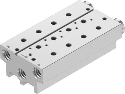 Festo 576419 manifold block VABM-B10-20S-G14-4 Grid dimension: 22 mm, Assembly position: Any, Max. number of valve positions: 4, Corrosion resistance classification CRC: 2 - Moderate corrosion stress, Product weight: 535 g 576419 on Powermatic Associates