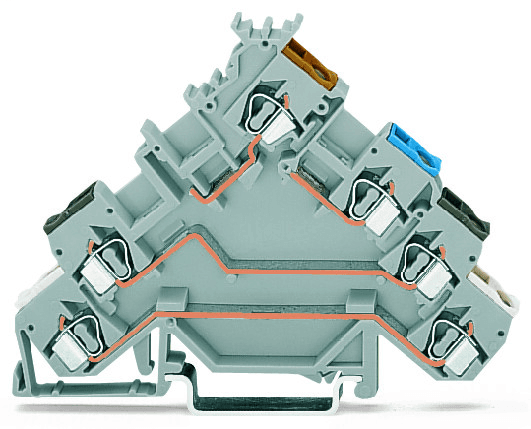 WAGO 280-580 280-580 WAGO - 4-conductor sensor terminal block; with colored conductor entries; 2.5 mm²; CAGE CLAMP®; 2,50 mm²; gray 280-580 on Powermatic Associates