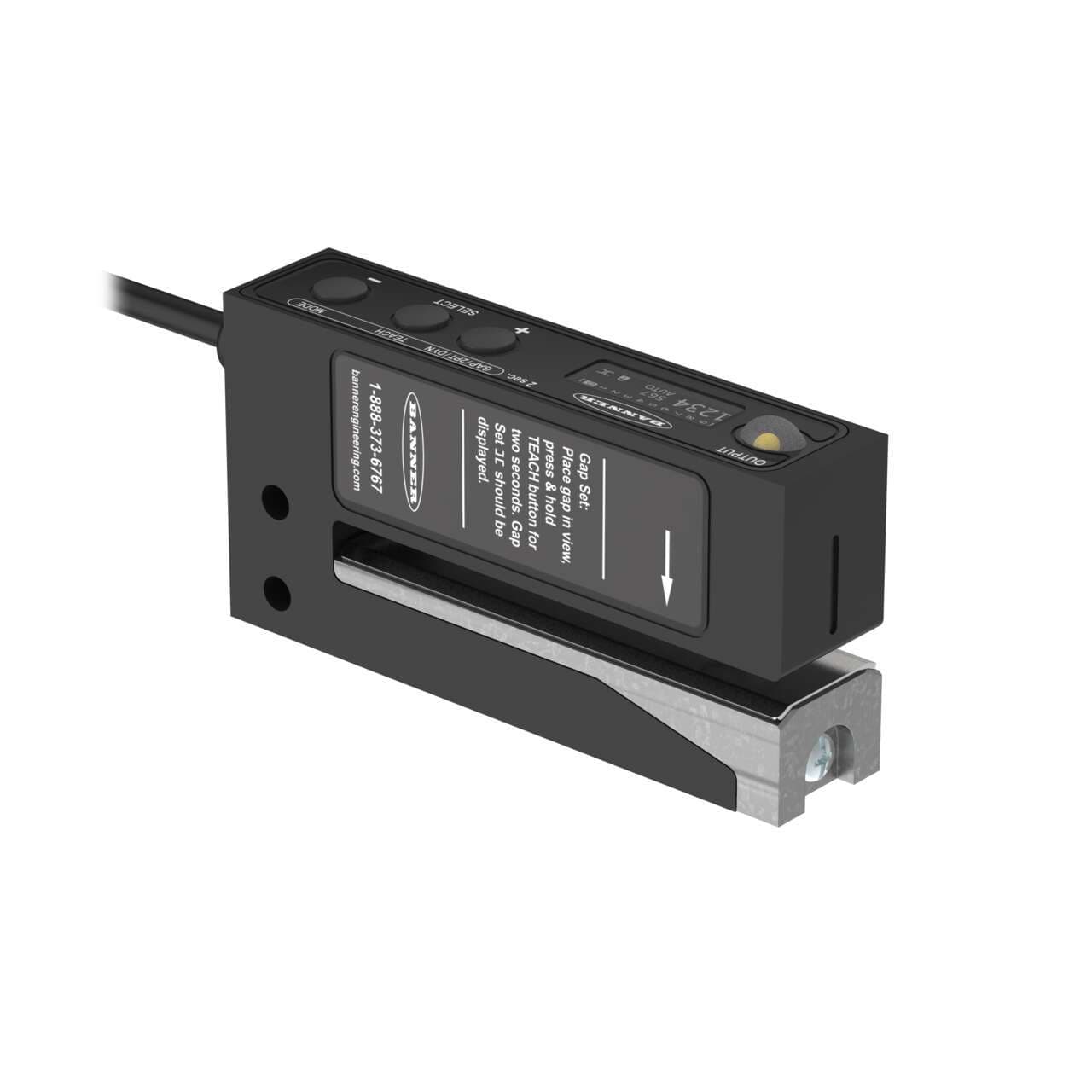 Banner SLU4-PN-2M Banner SLU4-PN-2M - SLU4 Series: Ultrasonic Label Sensor; Slot width: 4 mm; Input: 12-30 V dc; Output: Bipolar: 1 NPN; 1 PNP; 1.8 m (6 ft) Cable SLU4-PN-2M on Powermatic Associates