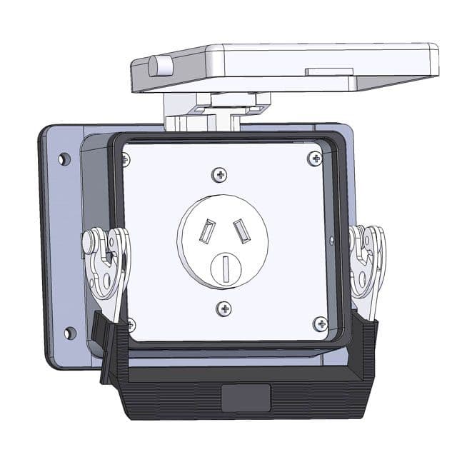 Mencom DAS-32 Panel Interface Connector with Australian outlet, no reset, in a 32 housing DAS-32 on Powermatic Associates